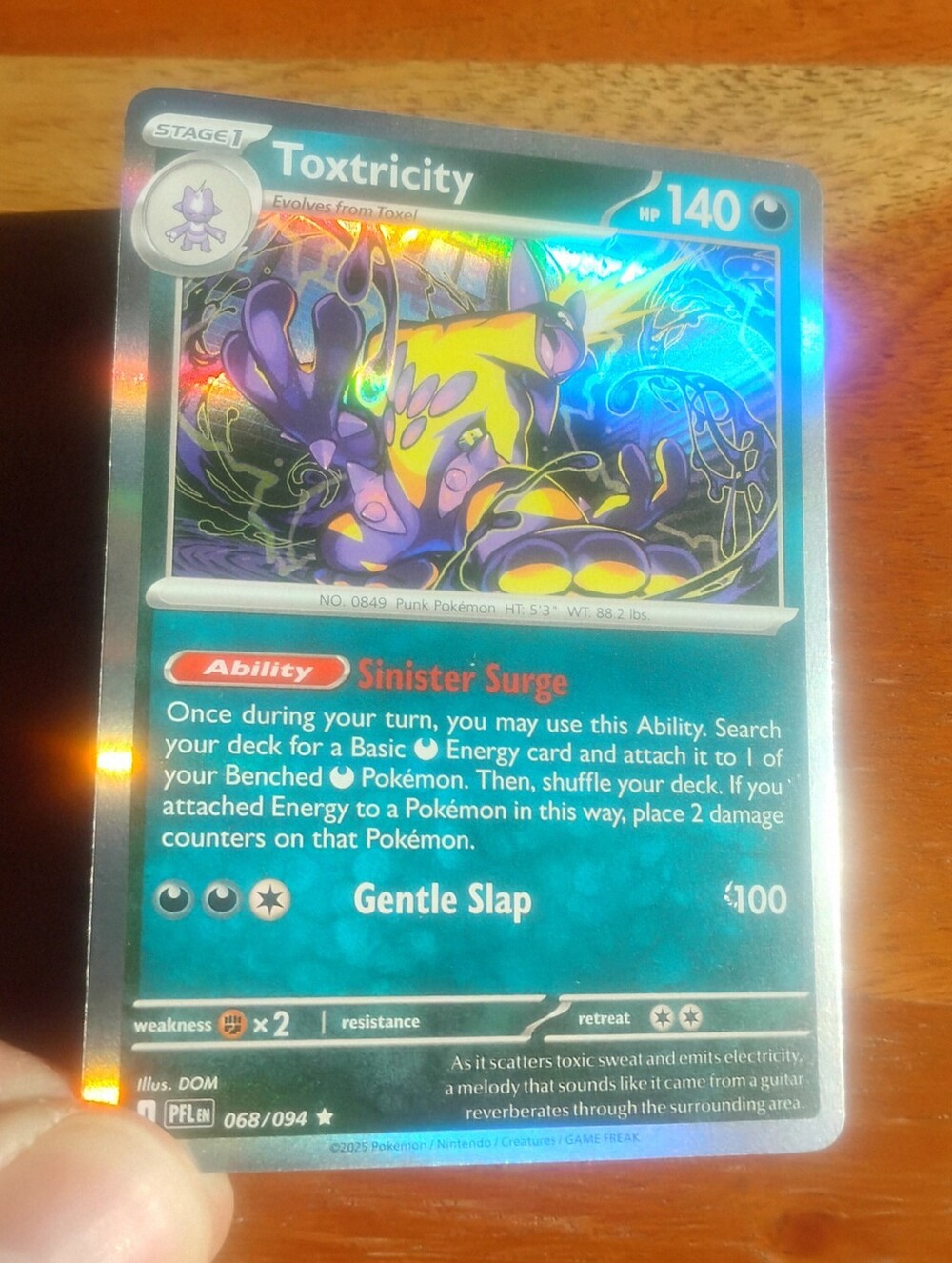 Mint 2025 Holo Toxtricity Mega Evolutions Phantasmal Flames Pokemon Card
